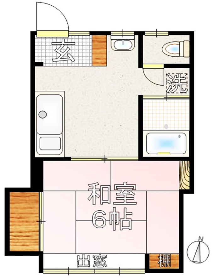 コーポ原田 2階 1DKの間取り