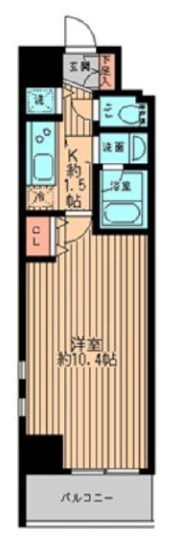 レガーロ御茶ノ水Ⅰ 7階 1Kの間取り