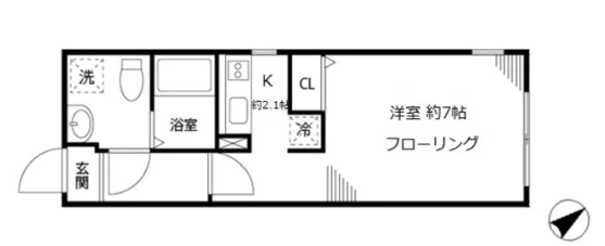 ＭＯＤＵＬＯＲ茗荷谷 3階 1Kの間取り