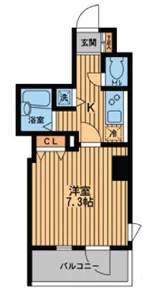 プライムアーバン本郷壱岐坂 8階 1Kの間取り