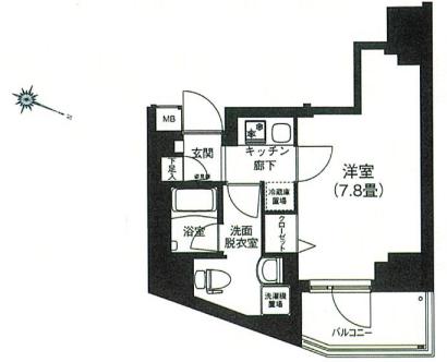 アイルプレミアム本駒込 2階 1Kの間取り