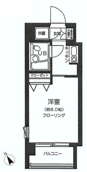 【分譲マンション】エクセリア後楽園 1階 1Kの間取り