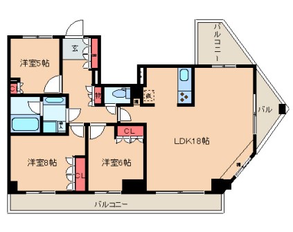 レジディア文京音羽 10階 3LDKの間取り