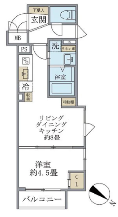 【新築】ビューテラス茗荷谷 2階 1LDKの間取り