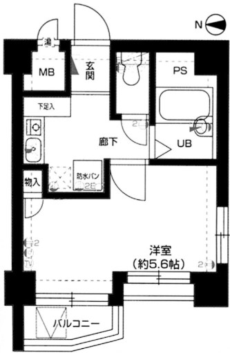 メインステージ江戸川橋Ⅱ 7階 1Kの間取り