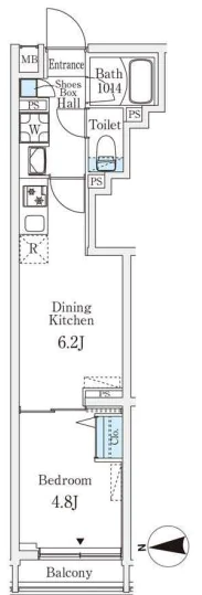 ロスアルコス千駄木 3階 1DKの間取り