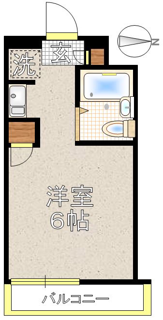 コニムーンF 2階 1Rの間取り