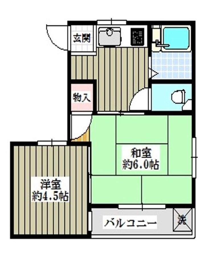 マンショントライポート 4階 2Kの間取り