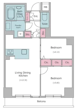 レジディア文京音羽 8階 1SLDKの間取り