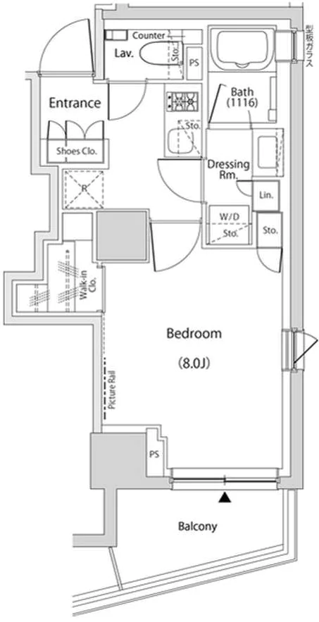 ザ・パークハビオ文京目白台プレイス 3階 1Kの間取り