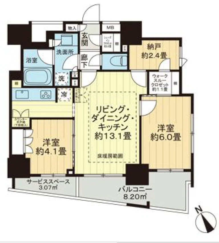 ザ・パークハウス小石川春日 10階 2SLDKの間取り