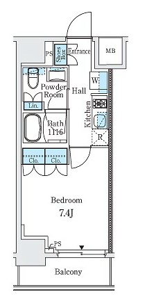【築浅】プライマル御茶ノ水（旧：リビオメゾン御茶ノ水） 7階 1Kの間取り