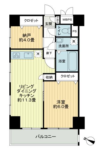 ライオンズマンション護国寺第３ 10階 1SLDKの間取り