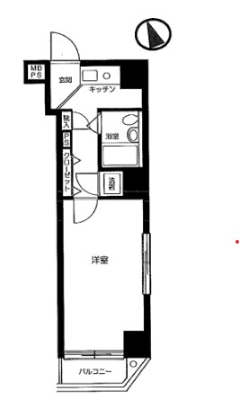 ステージファースト早稲田 9階 1Kの間取り