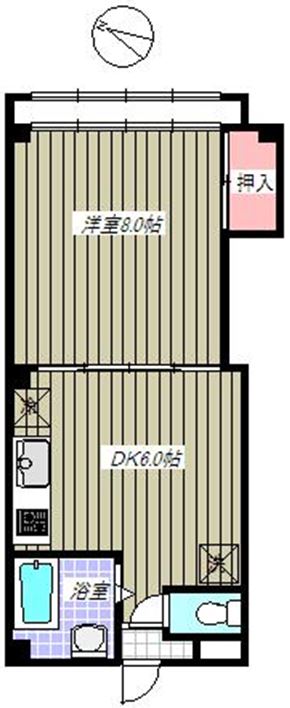 エコールド本郷 4階 1DKの間取り