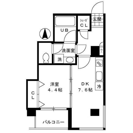 グレースカトレア 3階 1DKの間取り