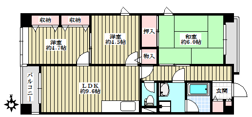 マンションみやび 3階 3LDKの間取り