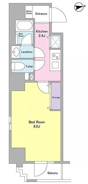 メゾン・ド・ヴィレ本郷３丁目 7階 1Kの間取り