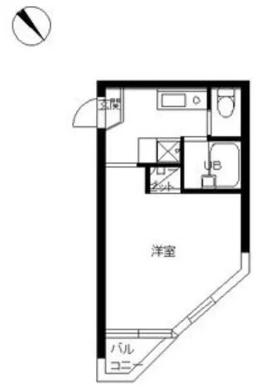 スカイコート文京小石川第２ 2階 1Kの間取り