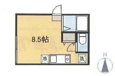 プチシャルム湯島 2階 1Rの間取り