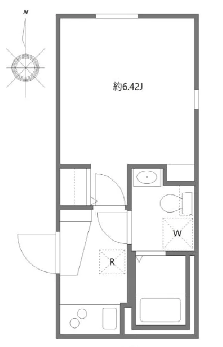 湯島レジデンス 1階 1Kの間取り