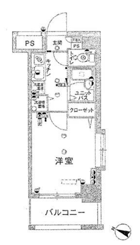 スカイコート本郷東大前第3 3階 1Kの間取り
