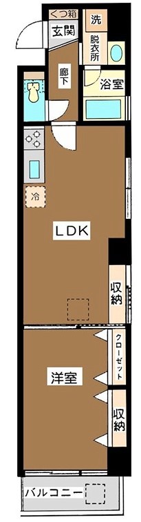 ヴィラ　エテールナ 5階 1LDKの間取り