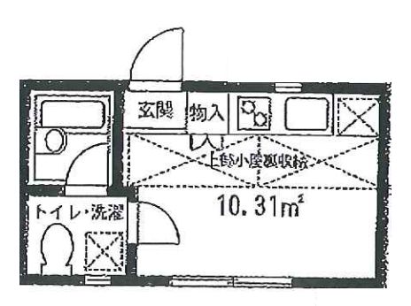 千石グリーンコーポラス 2階 1Rの間取り