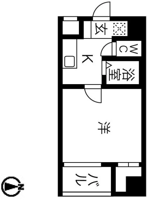 スカイコート文京湯島 4階 1Kの間取り