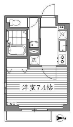 日本文化倶楽部ミュージアム 3階 1Kの間取り