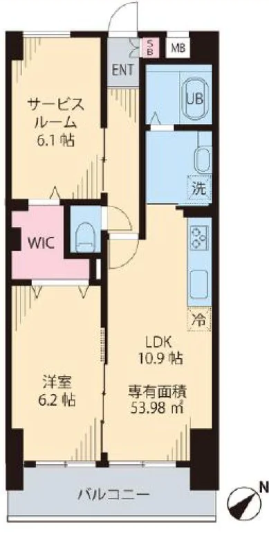 ソレアード茗荷谷 3階 1SLDKの間取り