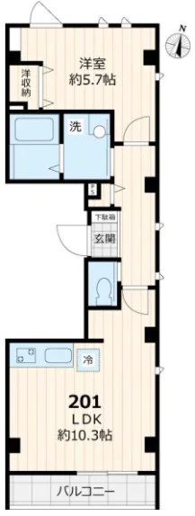 グランジュッテ東大前 2階 1LDKの間取り