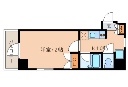 レジディア文京湯島Ⅱ 9階 1Kの間取り