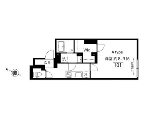 サンフォレスタ文京大塚 1階 1Kの間取り