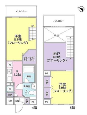 ヴェルデュール本郷弐番館 4階 2Kの間取り