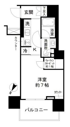 パークリュクス本駒込ステーションプレミア 3階 1Kの間取り