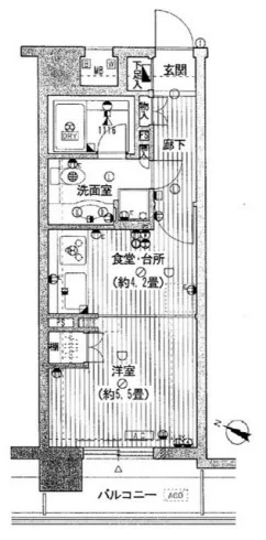藤和シティホームズ文京音羽 2階 1DKの間取り