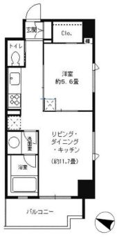ベルファース本郷弓町 10階 1LDKの間取り