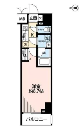 プレール・ドゥーク文京湯島 10階 1Kの間取り