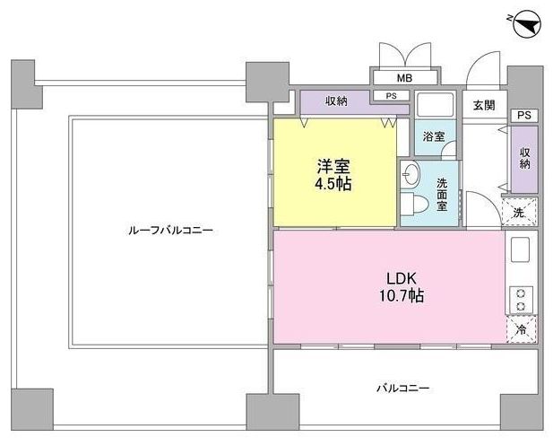 ロネスタＲ文京護国寺 11階 1LDKの間取り