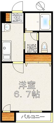 メゾン中島 1階 1Kの間取り