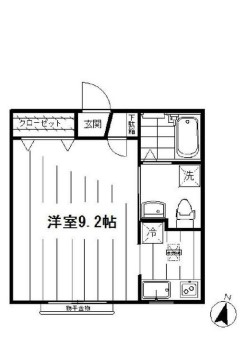 コニファー 1階 1Rの間取り