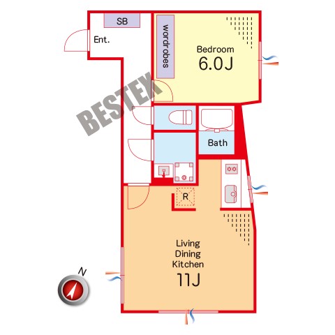 ALERO-Bunkyo-Hakusan　～アレーロ文京白山～ 2階 1LDKの間取り