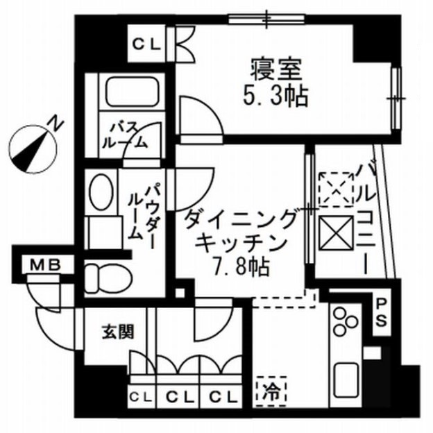 レジディア文京千石Ⅱ 4階 1DKの間取り