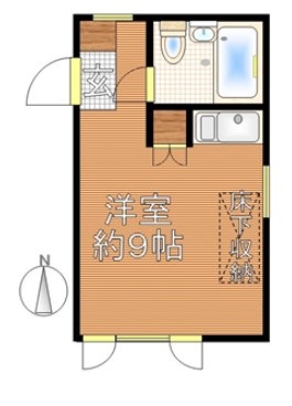 コーポFUSHIMI 1階 1Rの間取り