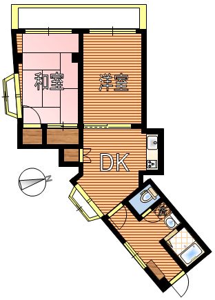 堀内ビル 3階 2DKの間取り