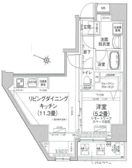 アイルプレミアム本駒込 12階 1LDKの間取り