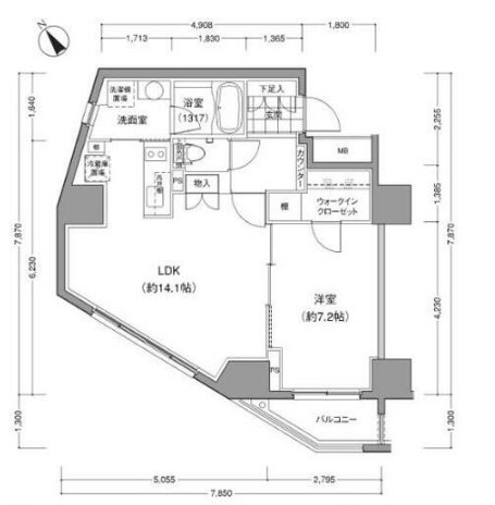 ＪＰ　ｎｏｉｅ　小石川富坂（旧小石川富坂レジデンス） 11階 1LDKの間取り