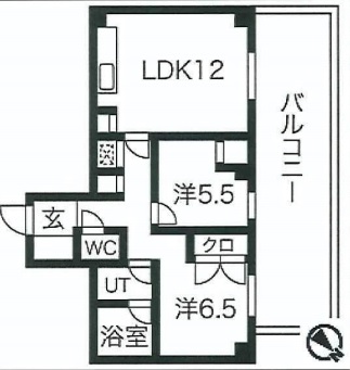 オークヒルズ小日向 3階 2LDKの間取り