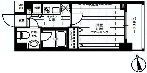 ステージグランデ本郷 9階 1Kの間取り